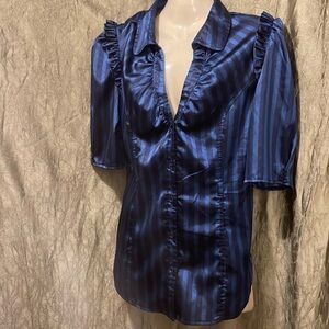 Seductions Striped Dress Shirt Medium